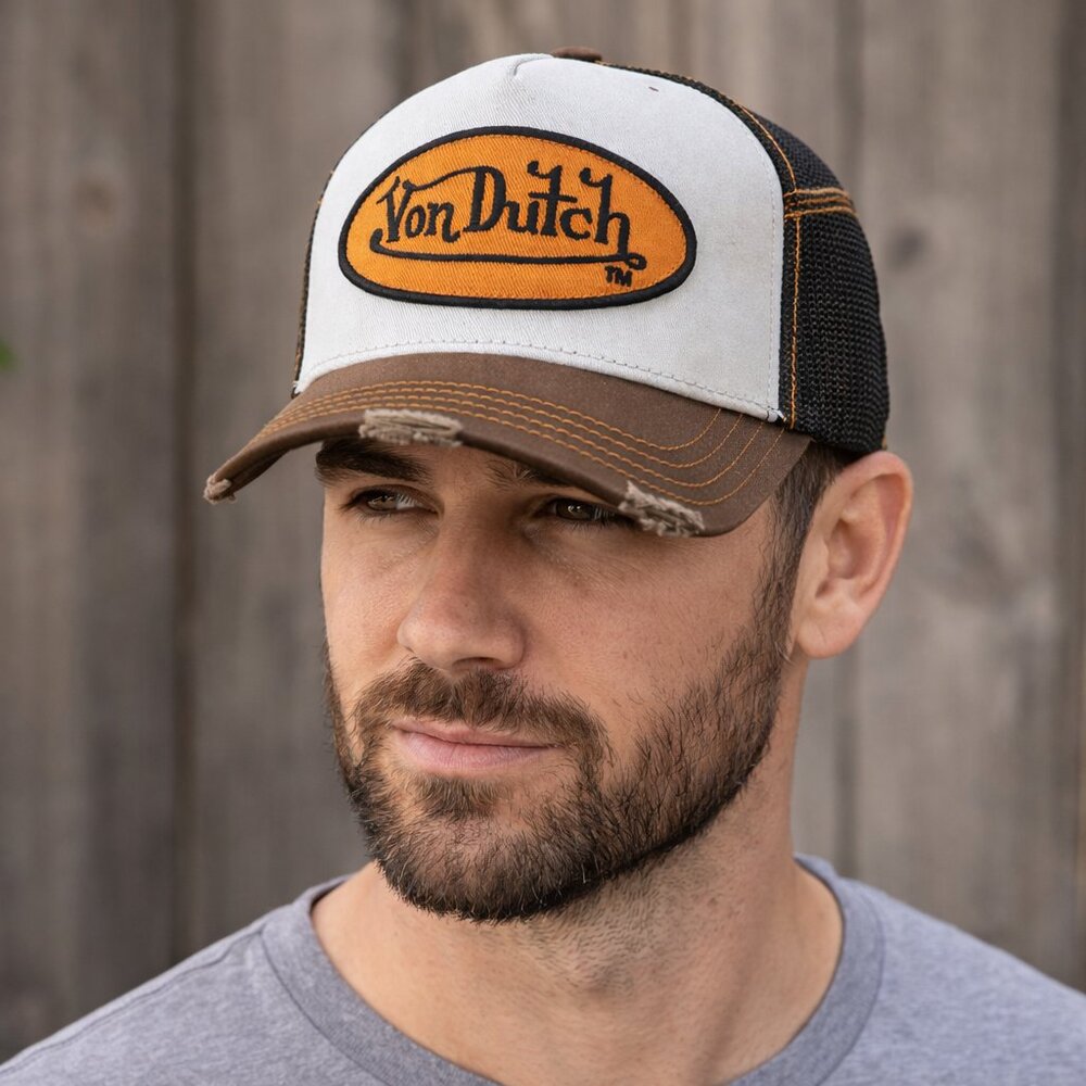 NEW Von Dutch Vintage Rare Distressed Trucker Hat Archive Y2K Deadstock
